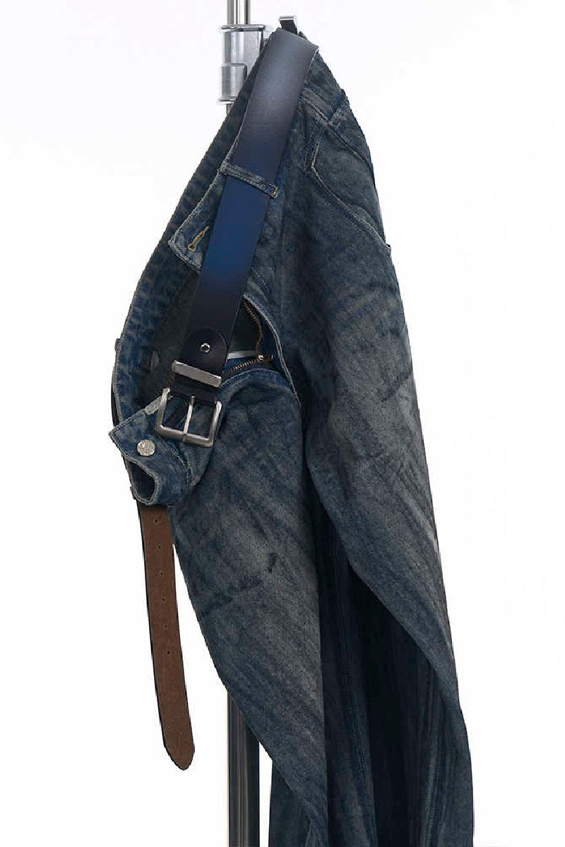 Gradient Spray Painted Leather Belt