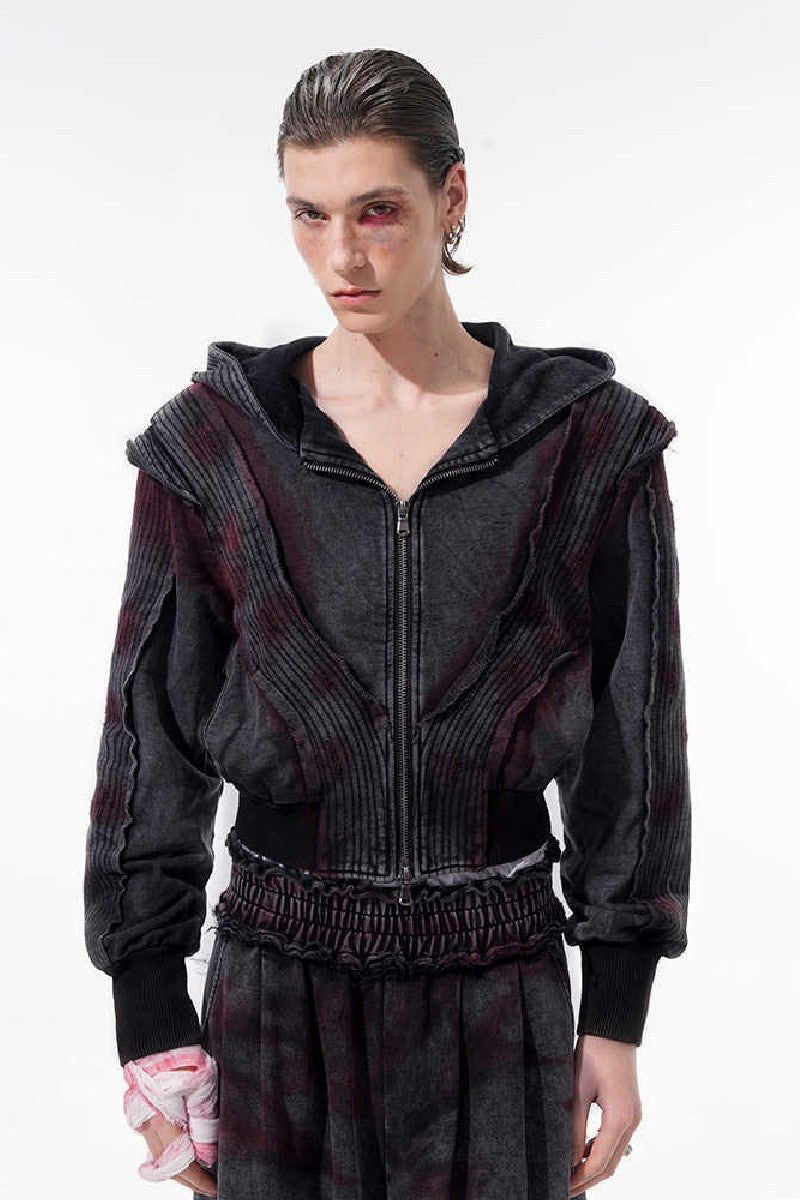 Vintage Tie Dye Zip-Up Hoodie