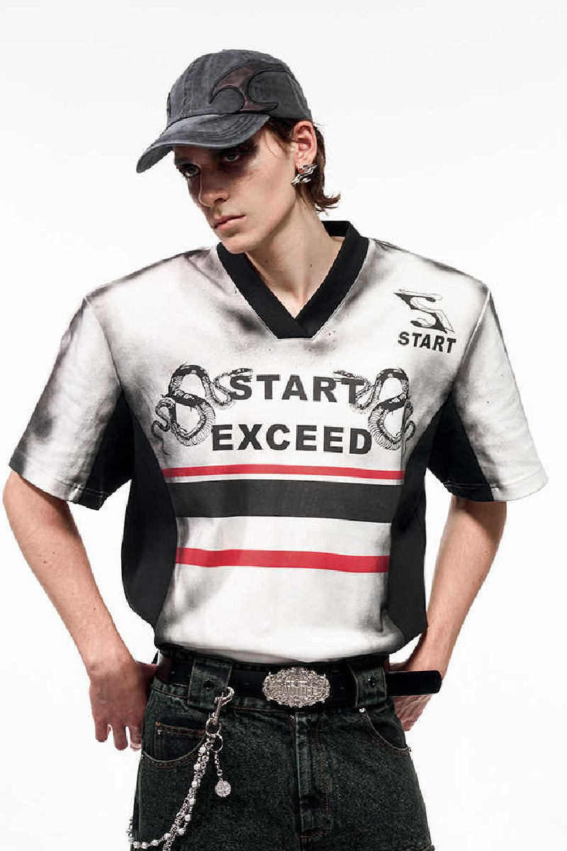 Snake Print V-Neck Jersey