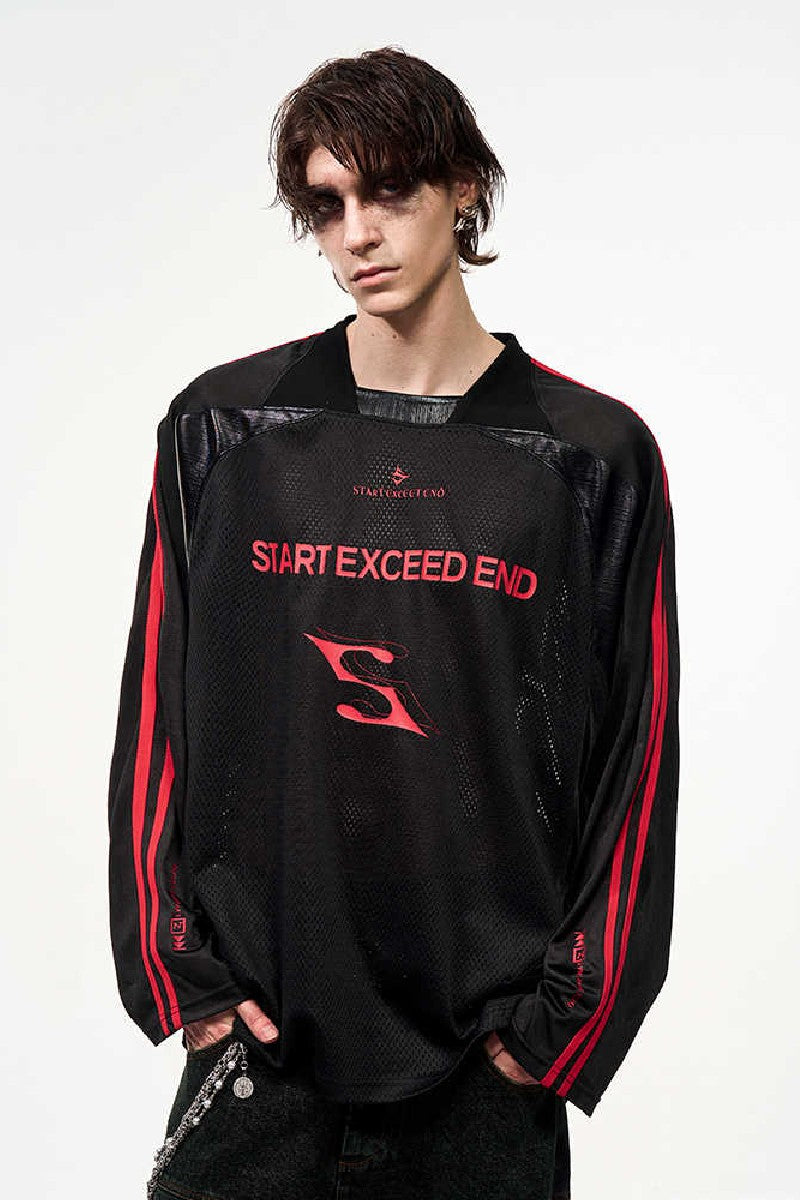 Mesh Snake Print Hockey Jersey