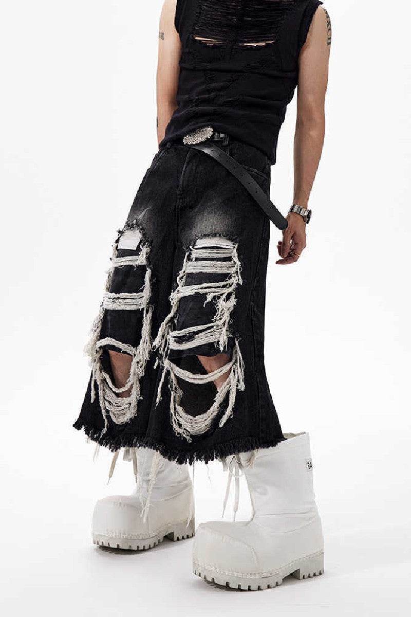 Distressed Patchwork Jorts