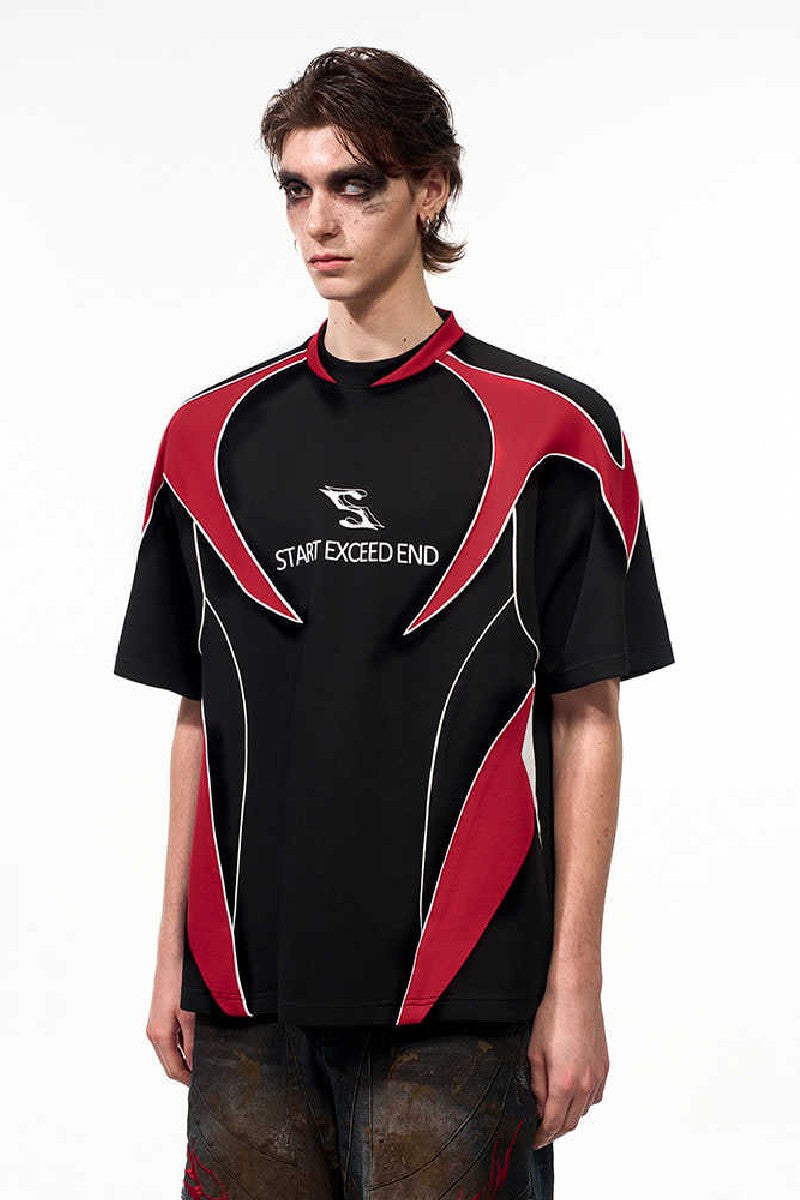 Colorblock Letter Jersey Tee