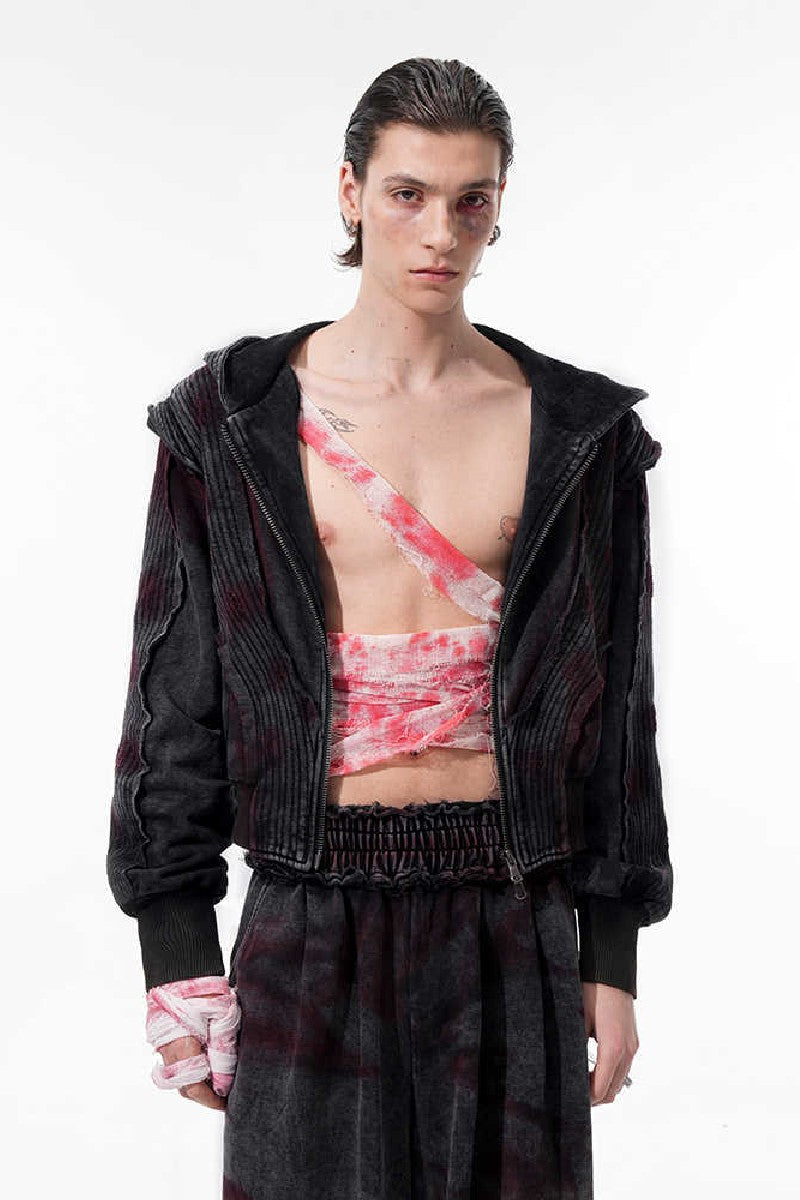 Vintage Tie Dye Zip-Up Hoodie