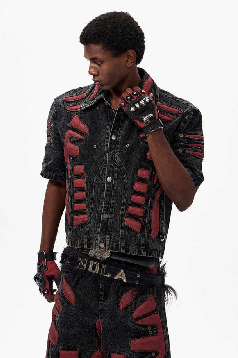 3D Skeleton Denim Jacket