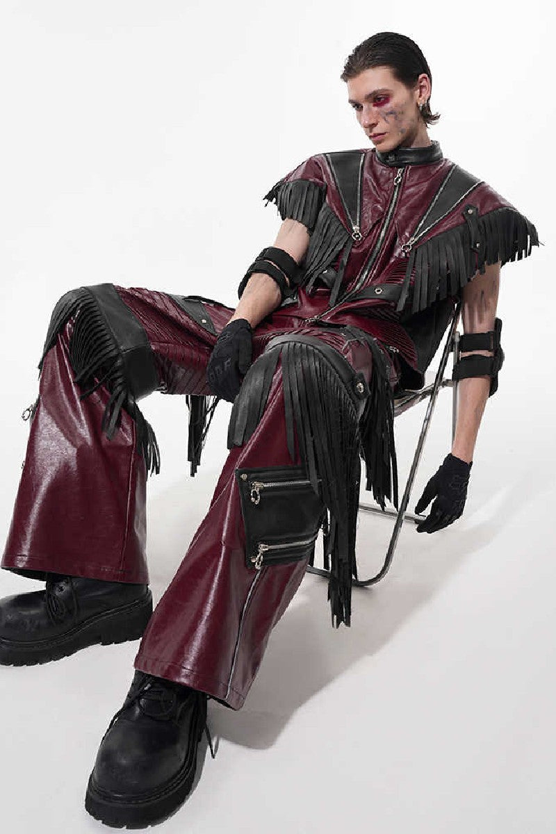 Fringe Punk Leather Vest