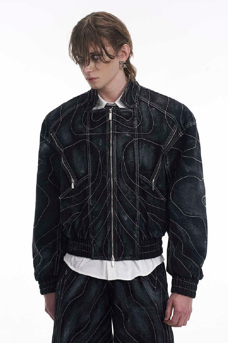 Washed Lined Oversized Denim Jacket