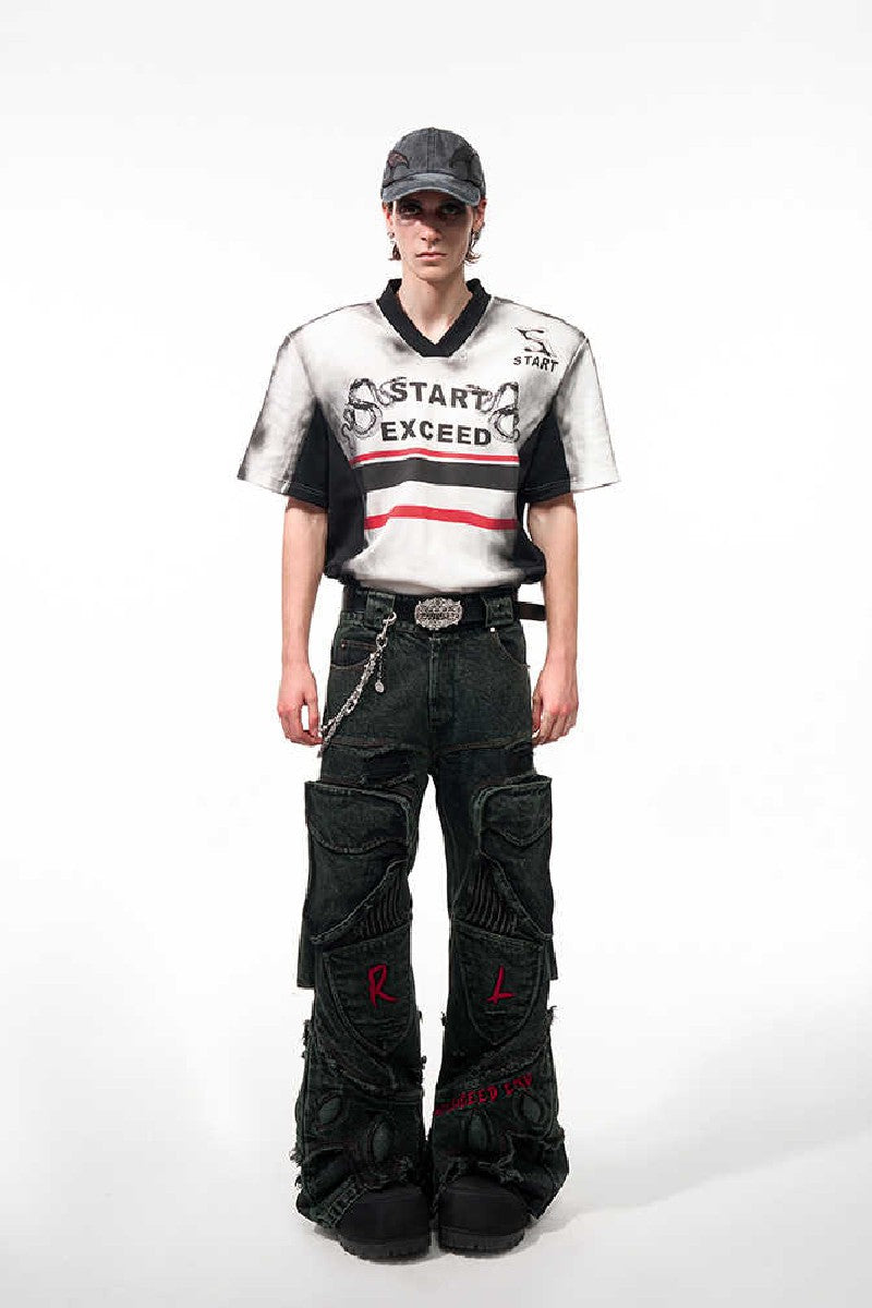 Snake Print V-Neck Jersey