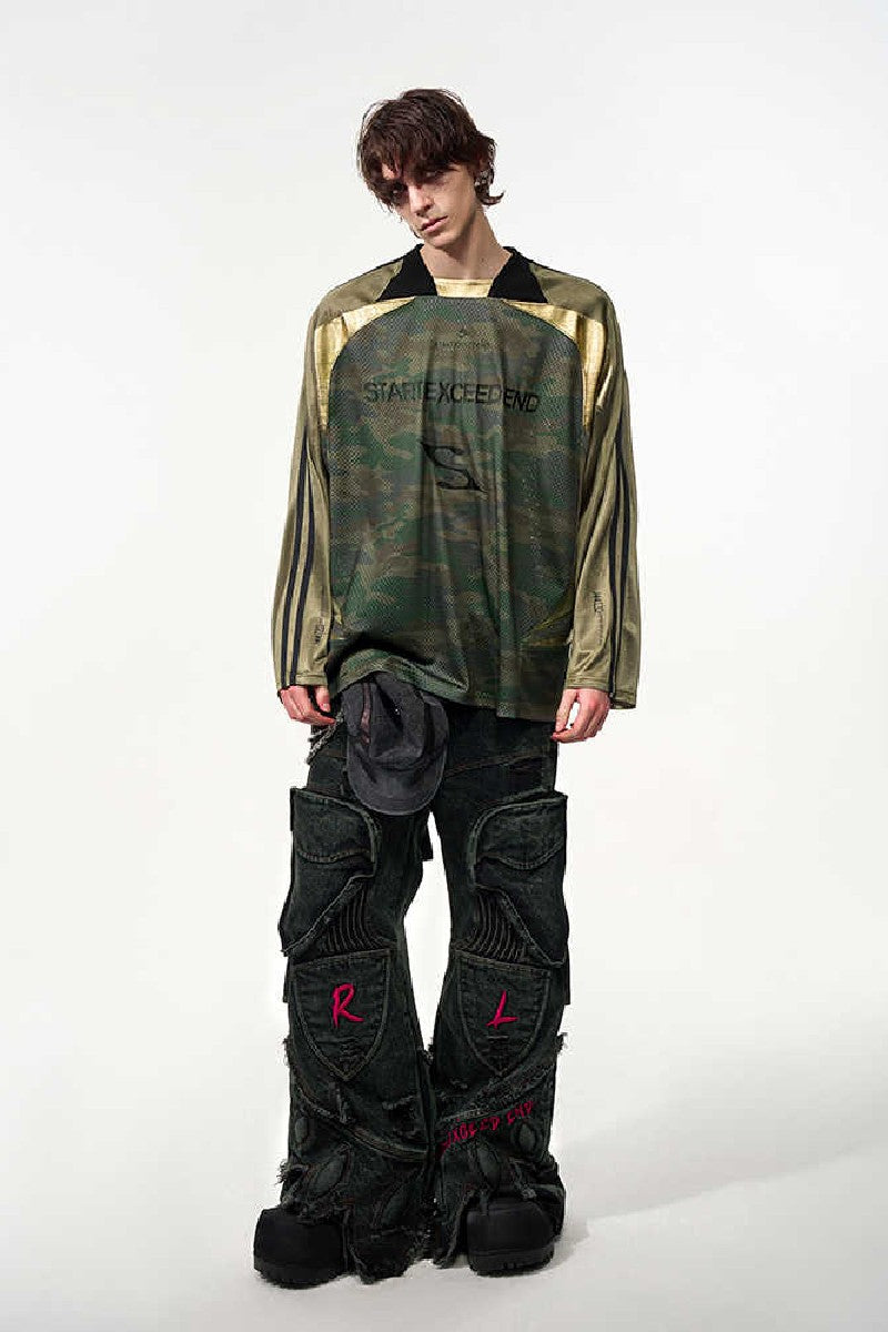 Mesh Snake Print Hockey Jersey