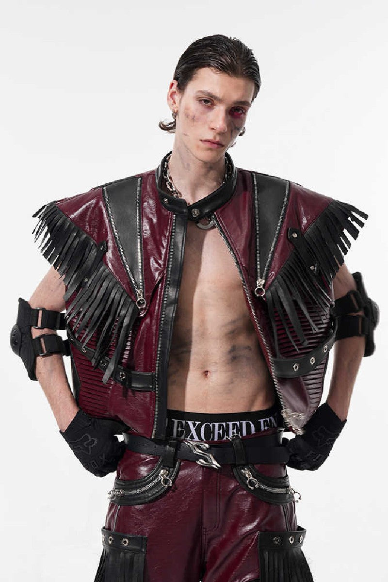 Fringe Punk Leather Vest