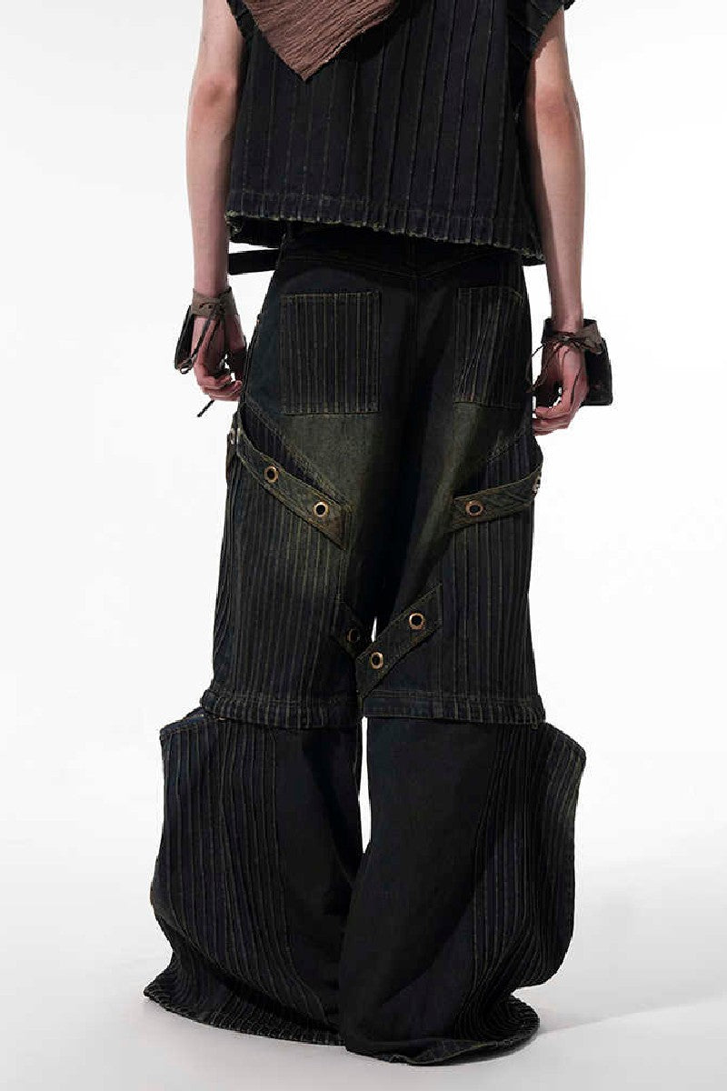 Detachable Vintage Wide Leg Jeans