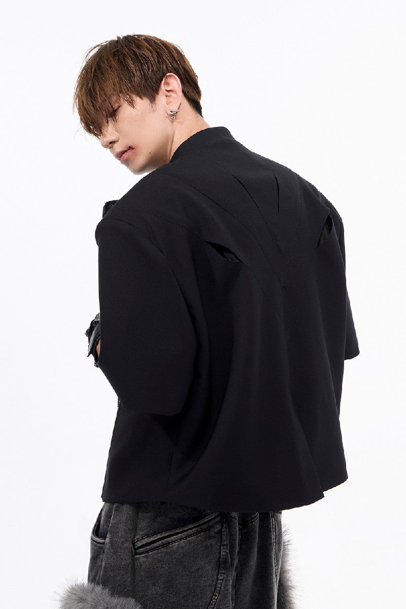 Pearl Cropped Padded Blazer