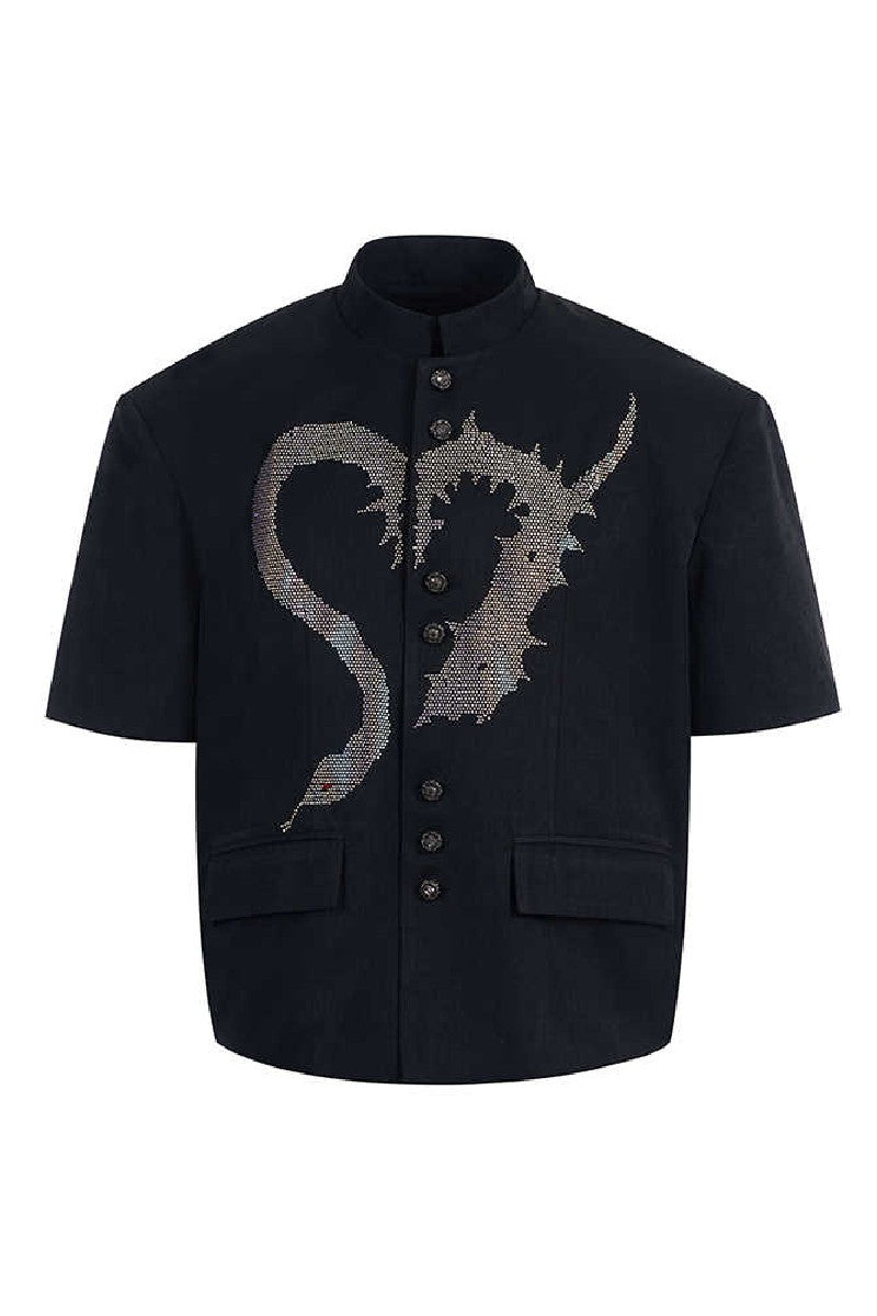 Embellished Snake Short Sleeve Shirt