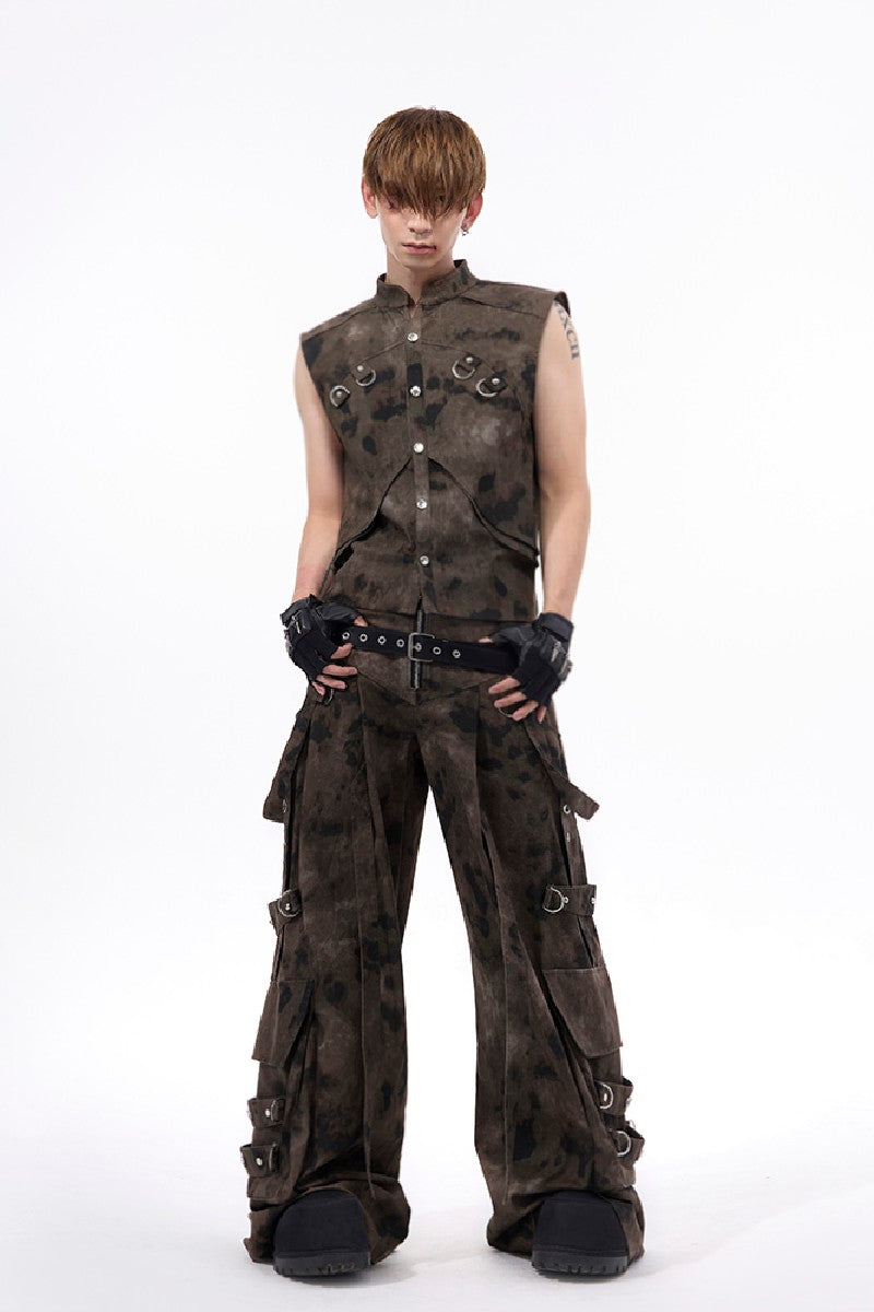 Cropped Camo Denim Vest