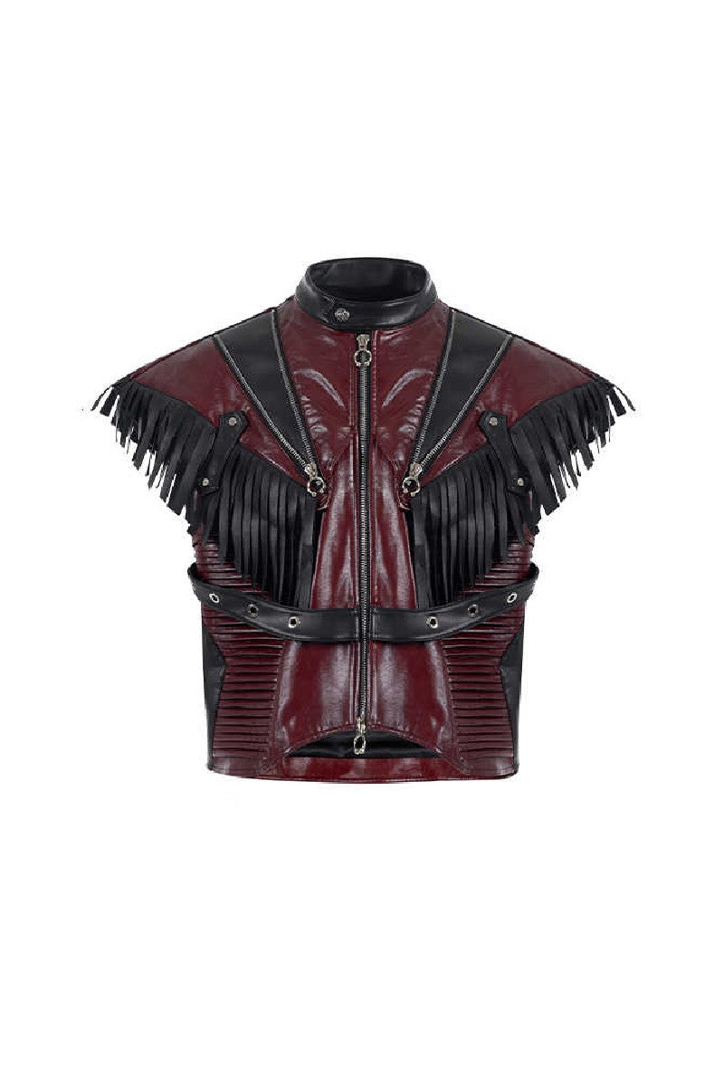 Fringe Punk Leather Vest