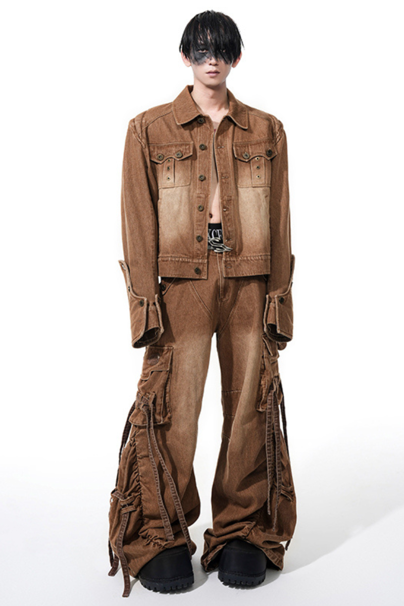 Gold Embroidered Vintage Denim