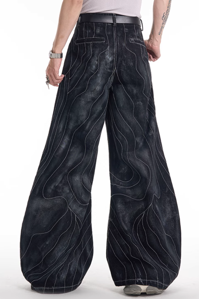 Washed Lined Oversized Jeans