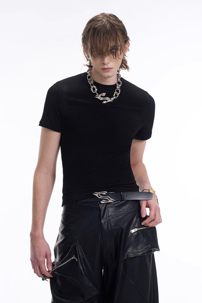 Black Slim Fit Stretch T-Shirt