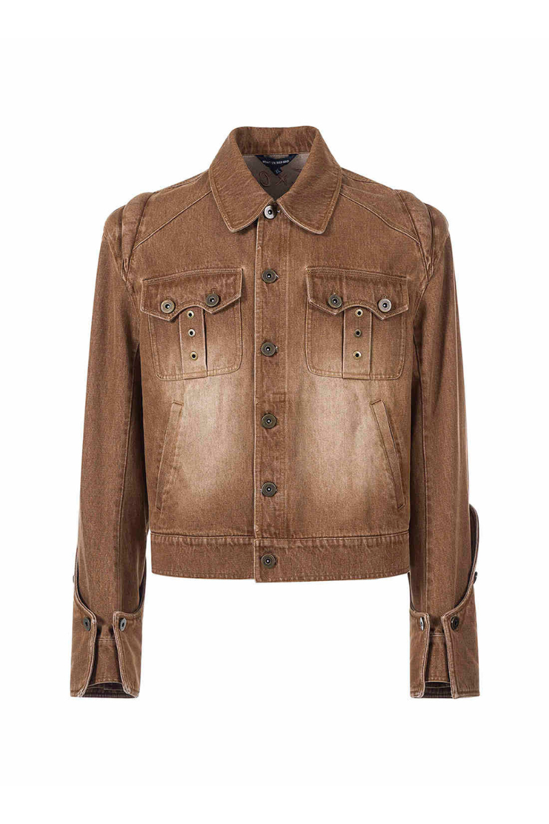 Gold Embroidered Vintage Denim Jacket