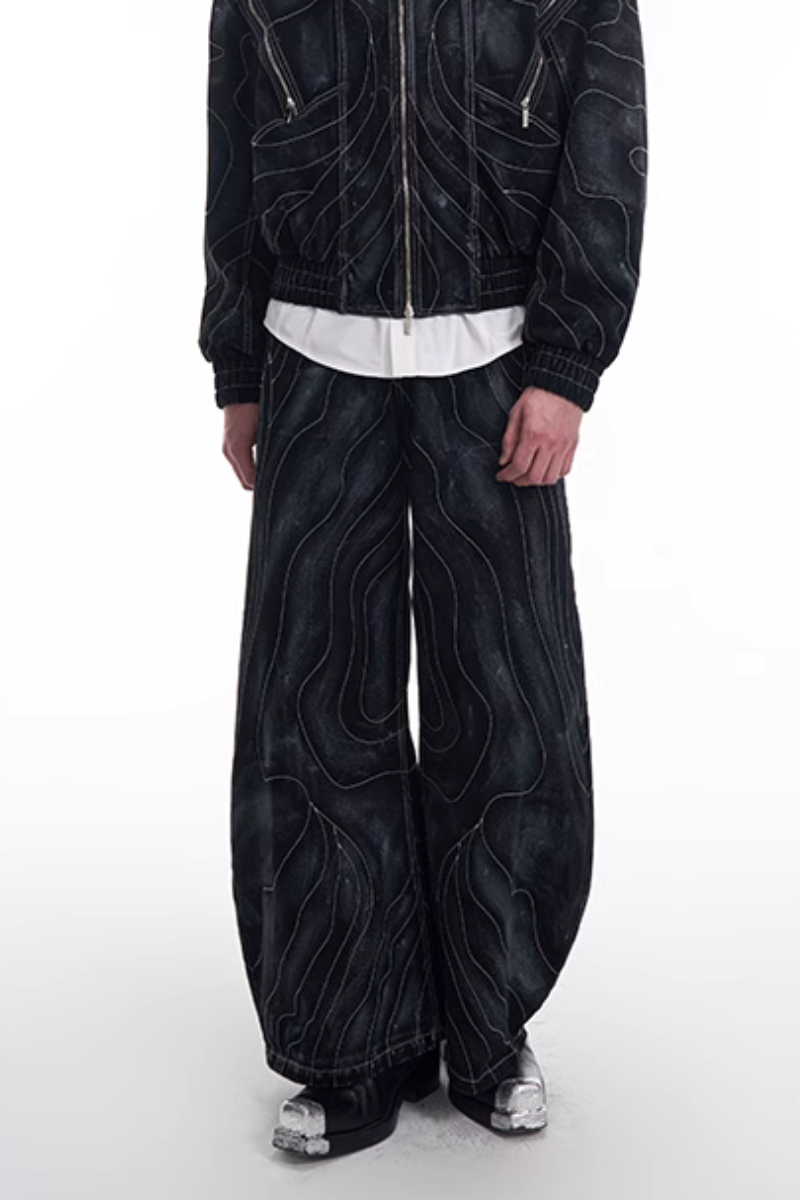 Washed Lined Oversized Jeans