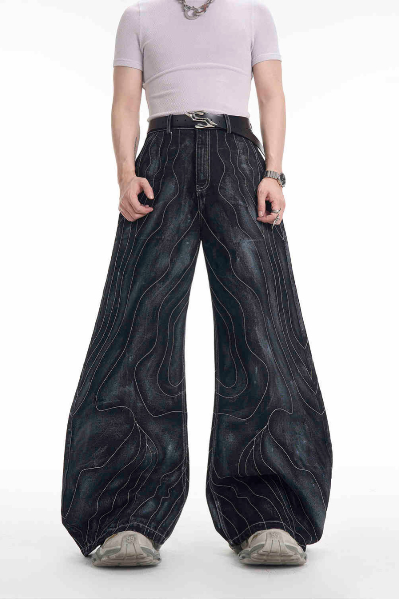 Washed Lined Oversized Jeans