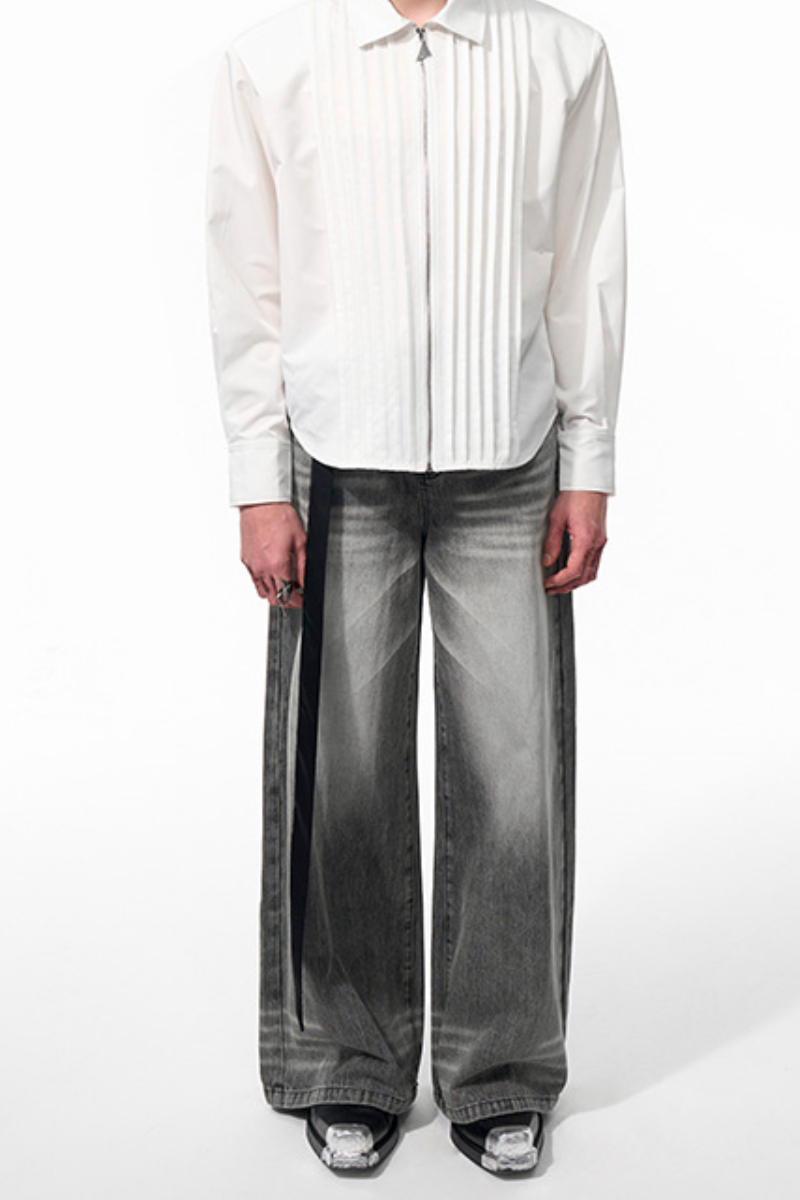 Washed Gray Vintage Straight Jeans