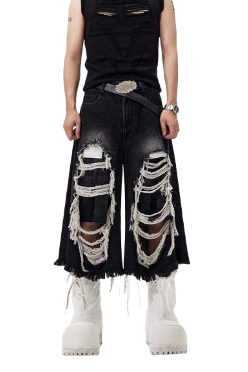 Distressed Patchwork Jorts