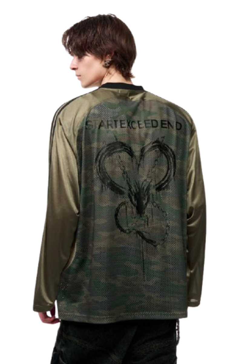 Mesh Snake Print Hockey Jersey