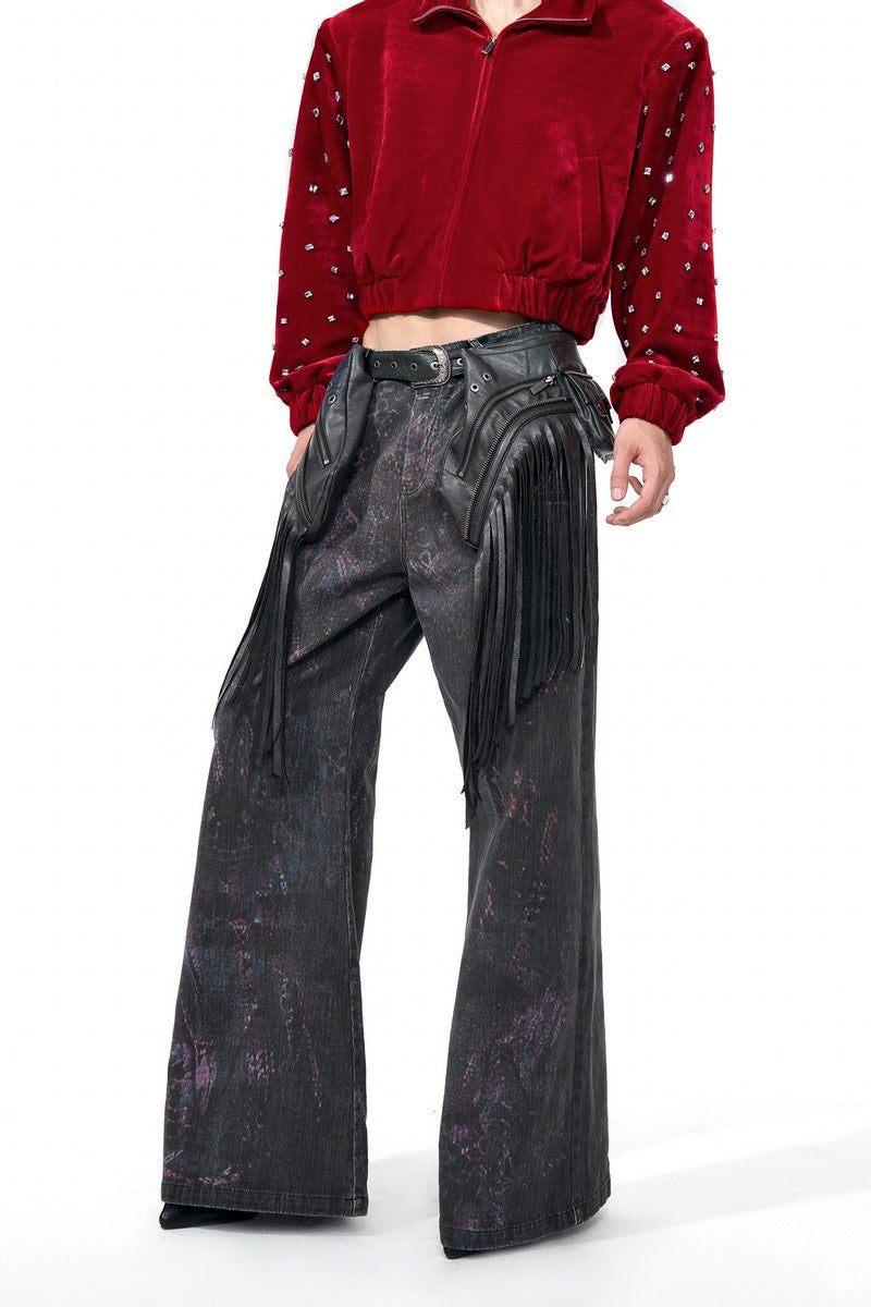 Detachable Fringe Waistbag Jeans