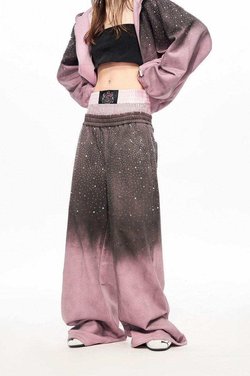 Rhinestone Galaxy Fleece Sweatpants