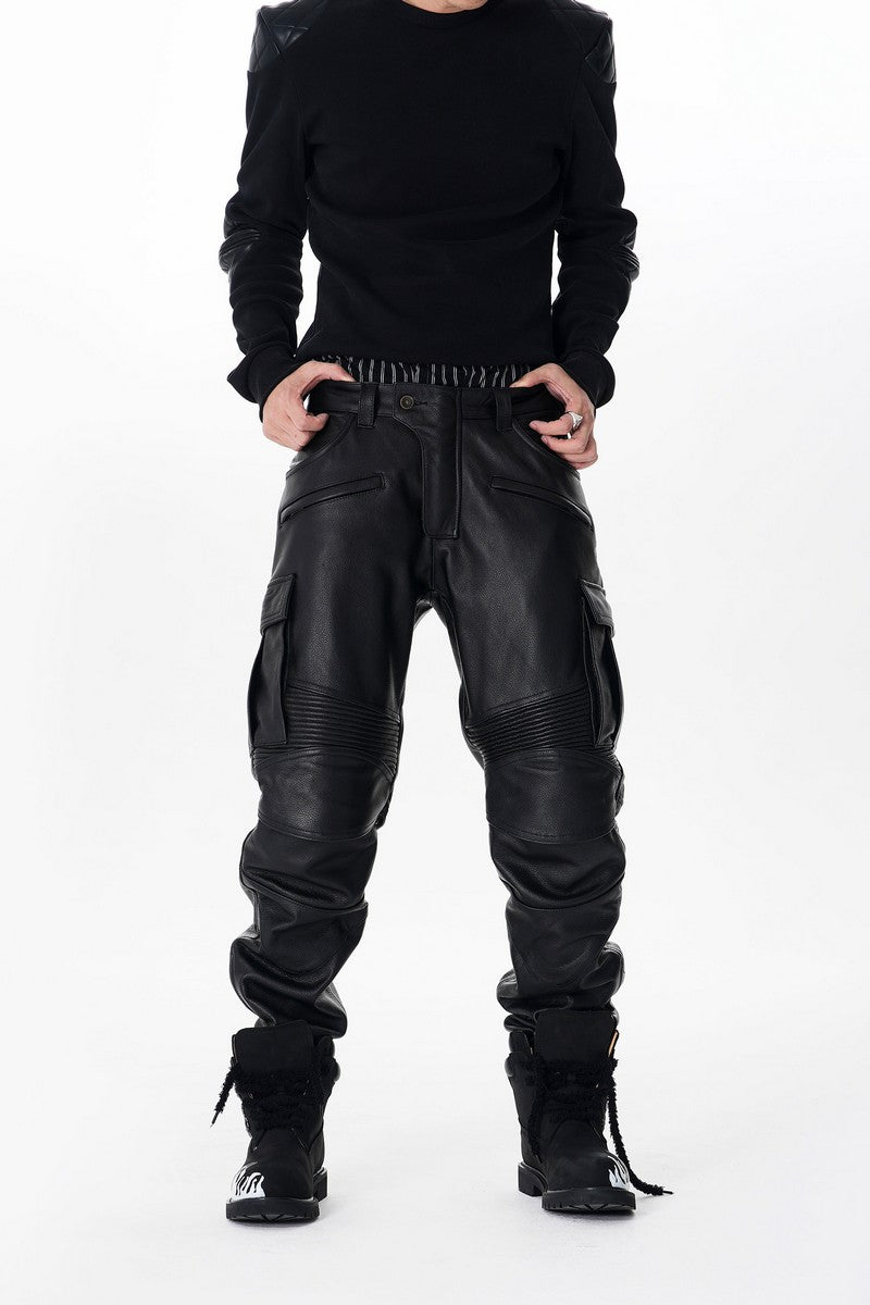 Armored Punk Moto PU Pants