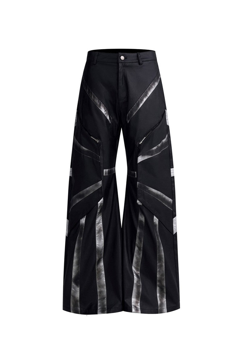 Distressed Straight Leg Faux Leather Pants