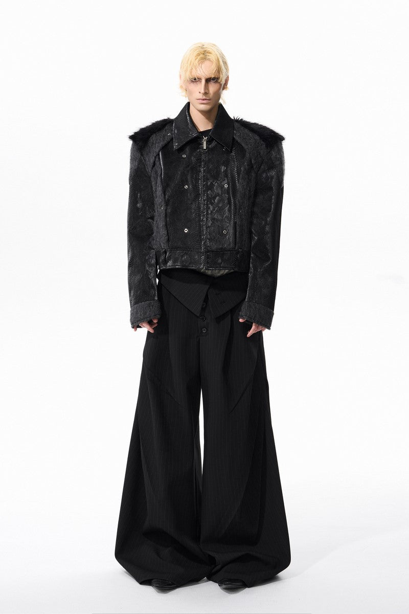 Snakeskin Faux Fur Jacket