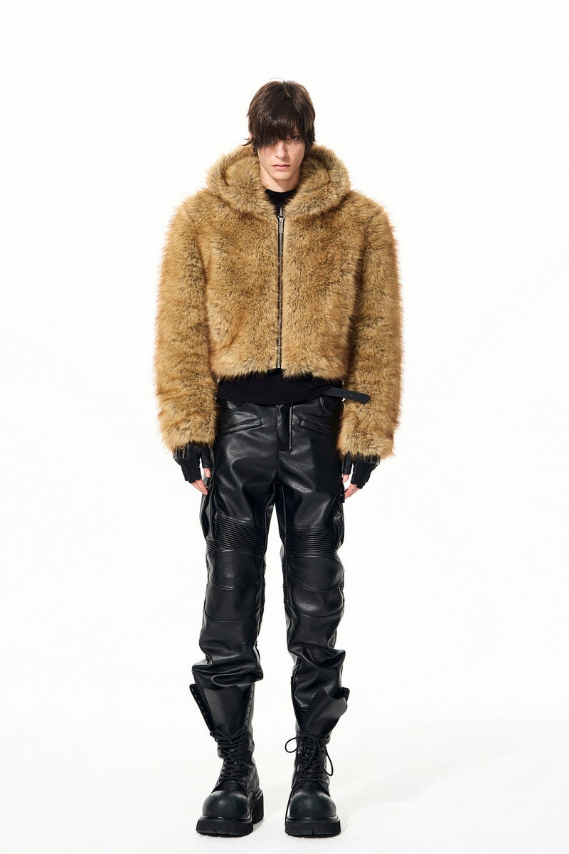 Faux Mink Hooded Fur Jacket