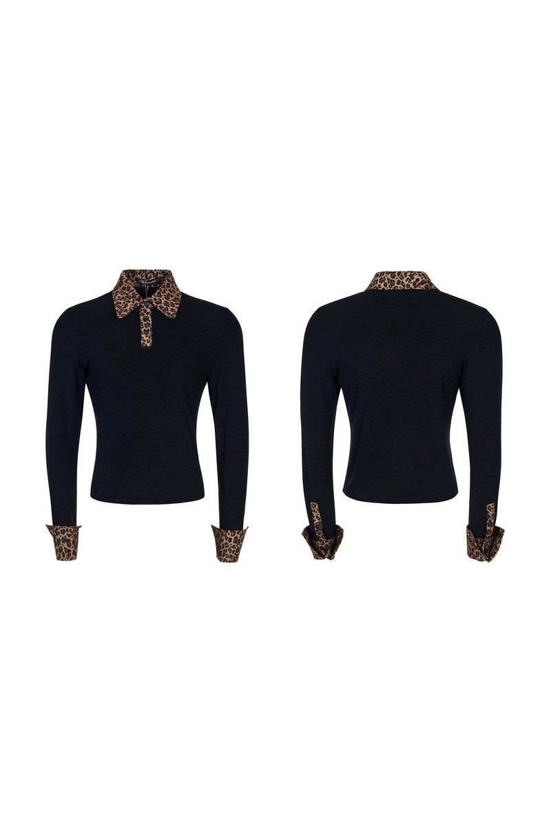 Leopard Print Polo Tee