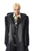 Hooded Denim Trench Coat