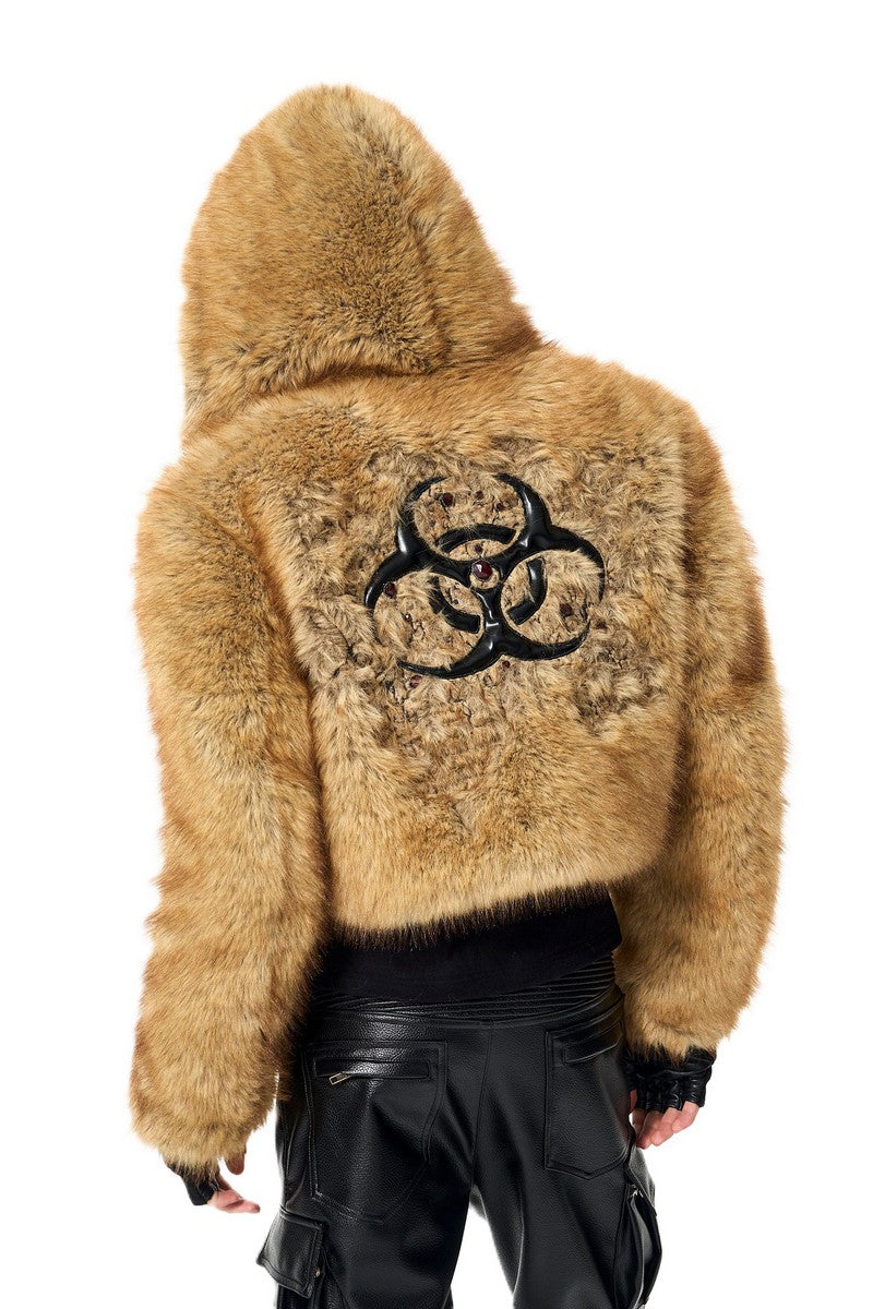 Faux Mink Hooded Fur Jacket