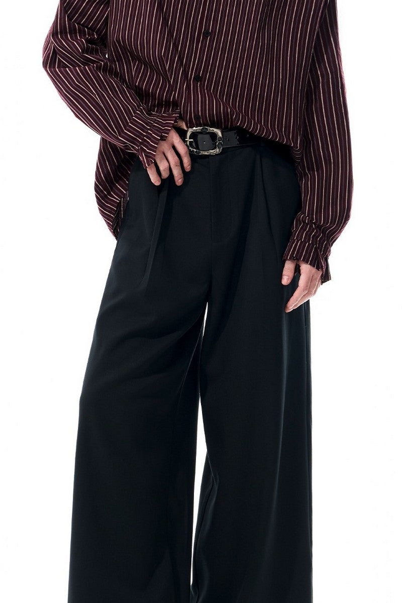 Structured Wool Blend Dress Pants