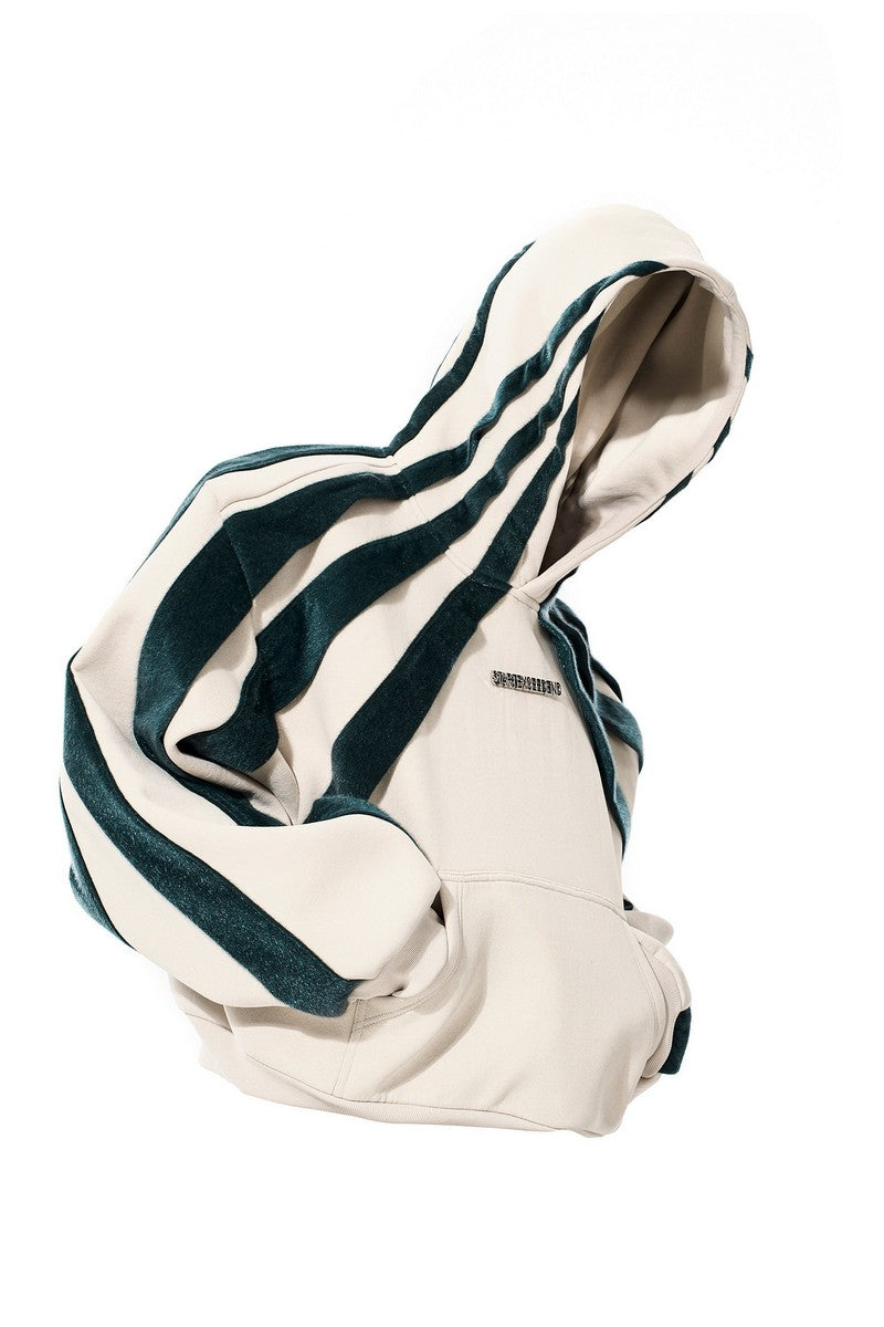 Faux Pony Hair Patchwork Hoodie