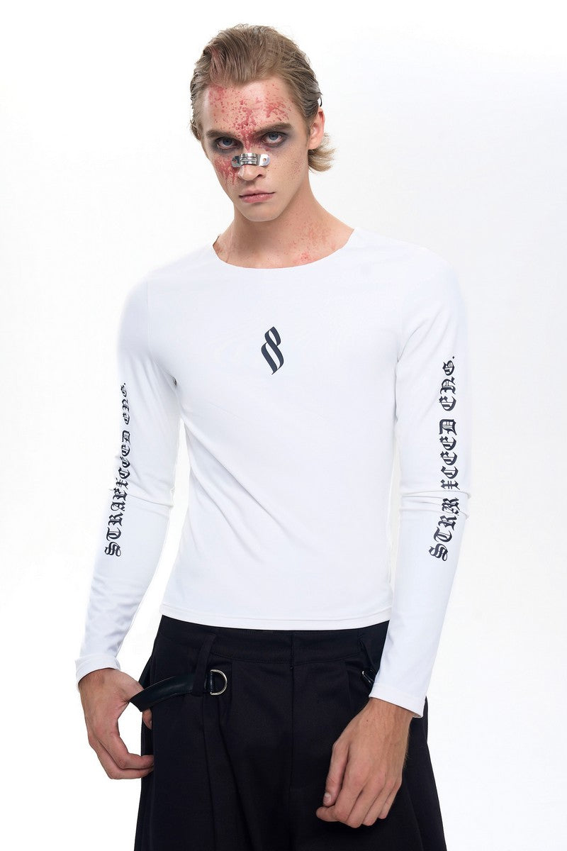 Gothic Print Long Sleeve Tee