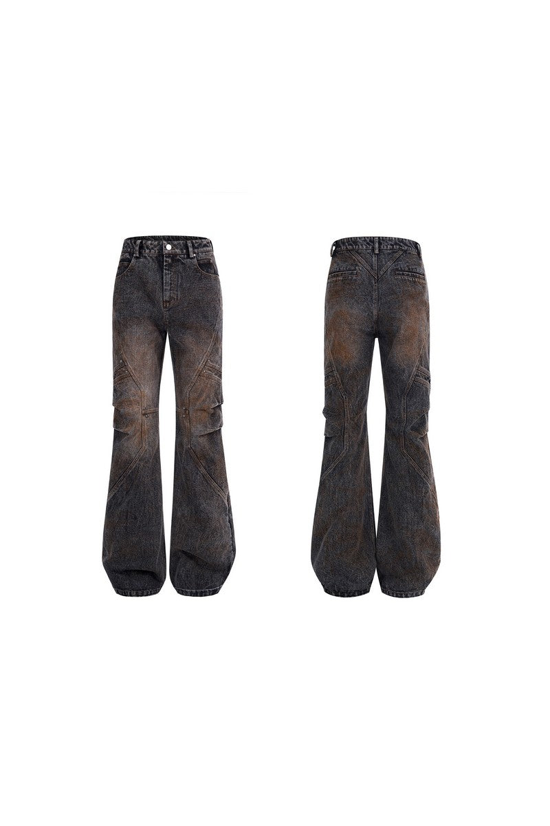 Vintage Washed Deconstructed Jeans