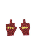 Star Checkered Fingerless Gloves