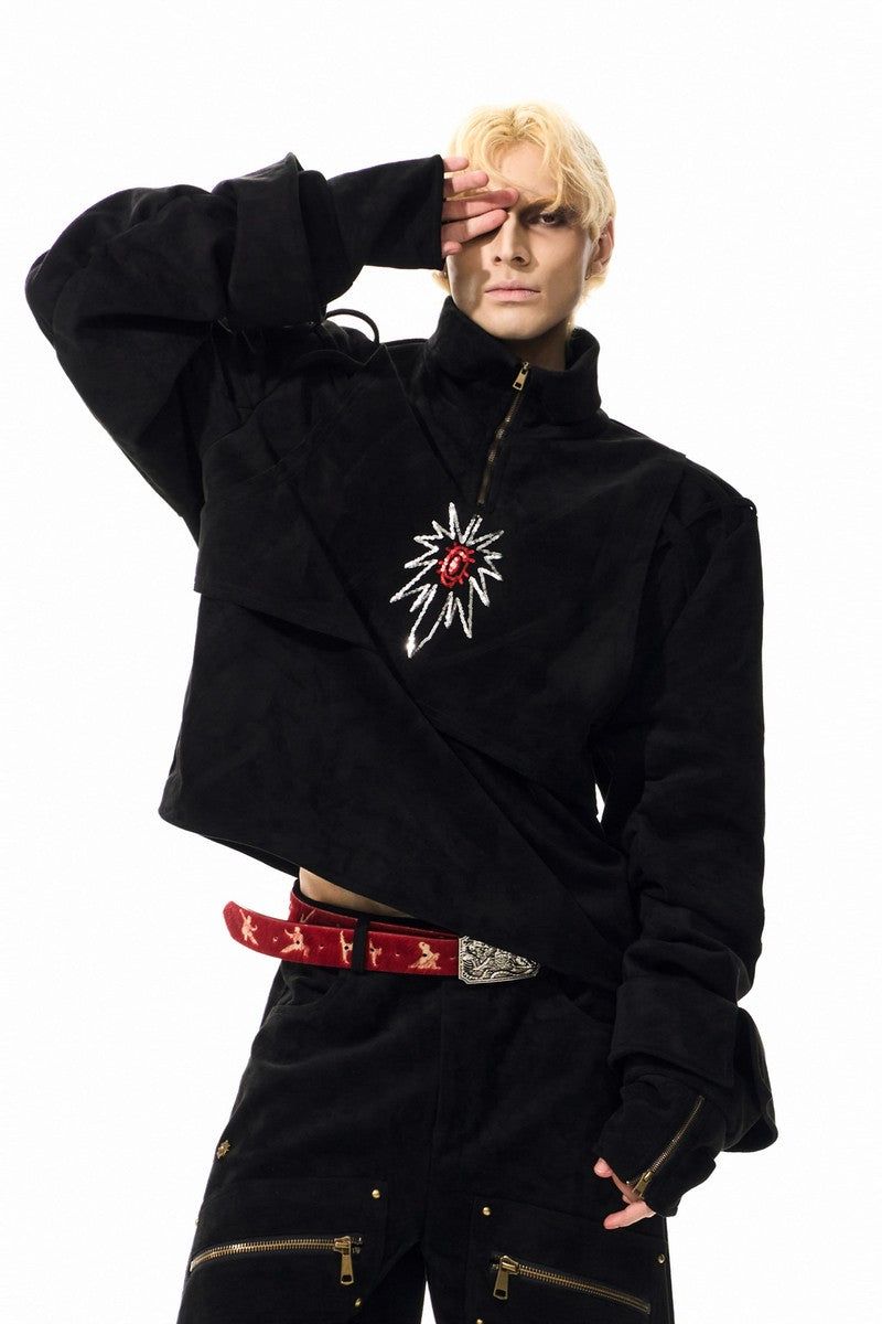 Suede Graffiti Deconstructed Hoodie