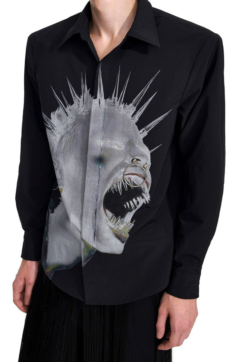 Portrait Print Padded Shirt