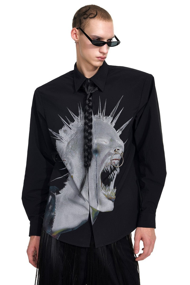 Portrait Print Padded Shirt