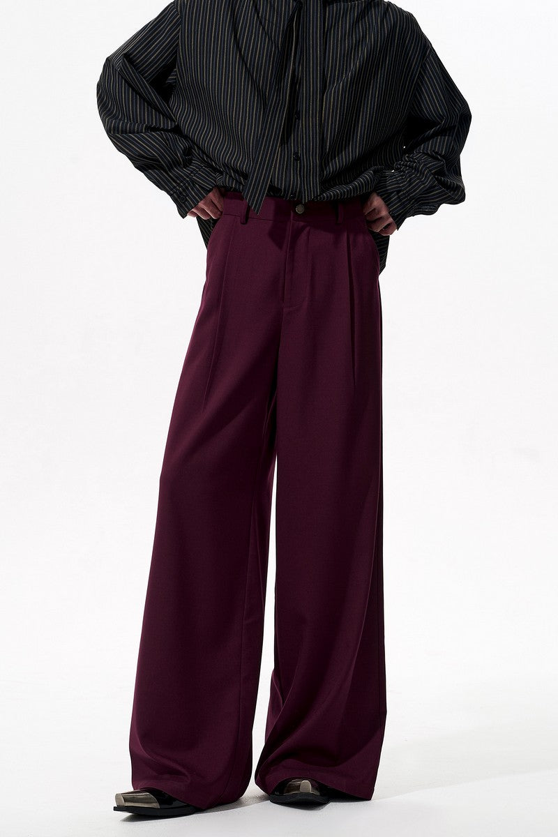 Structured Wool Blend Dress Pants