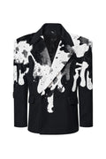 Cow Print Faux Fur Blazer