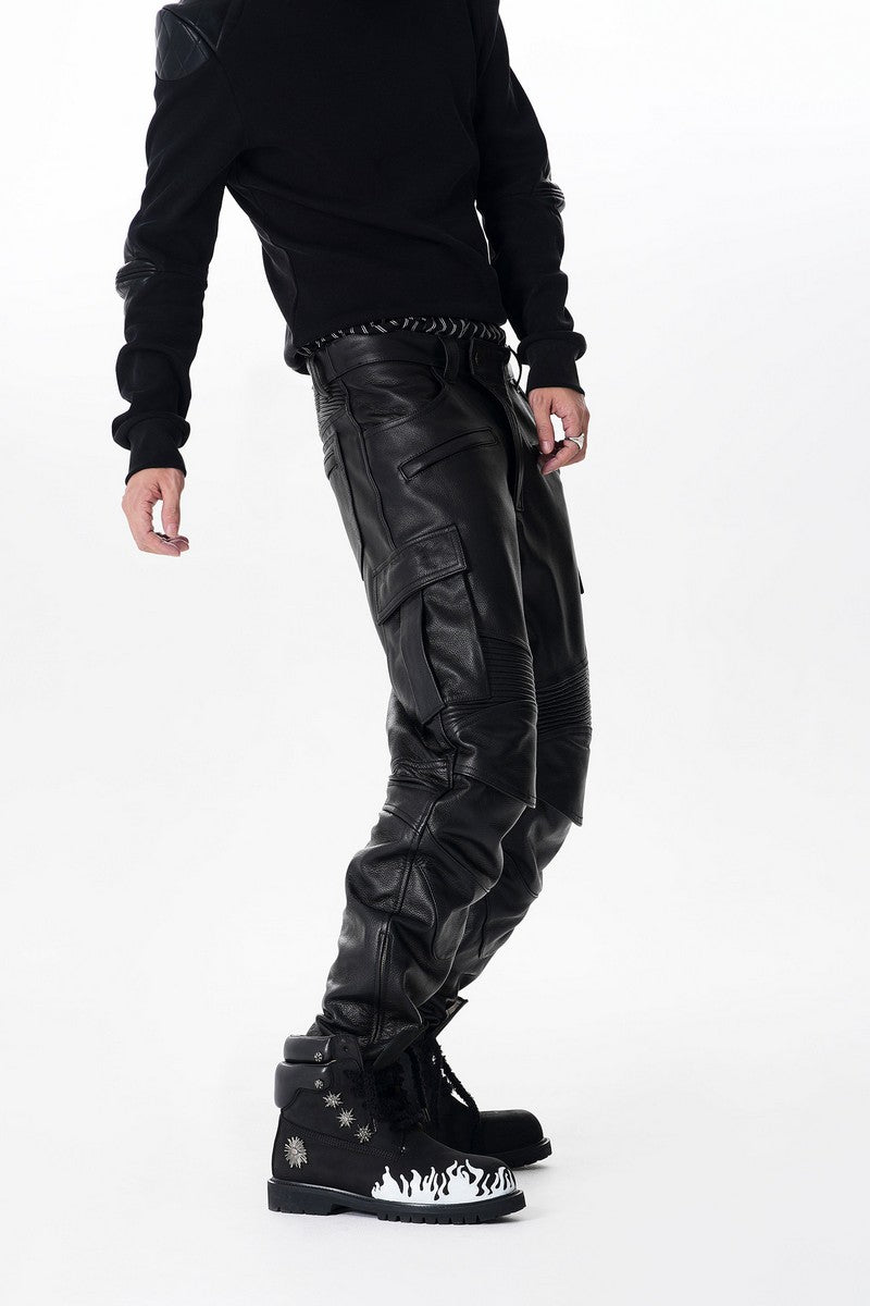 Armored Punk Moto PU Pants