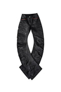 Waxed Flared Stacked Jeans