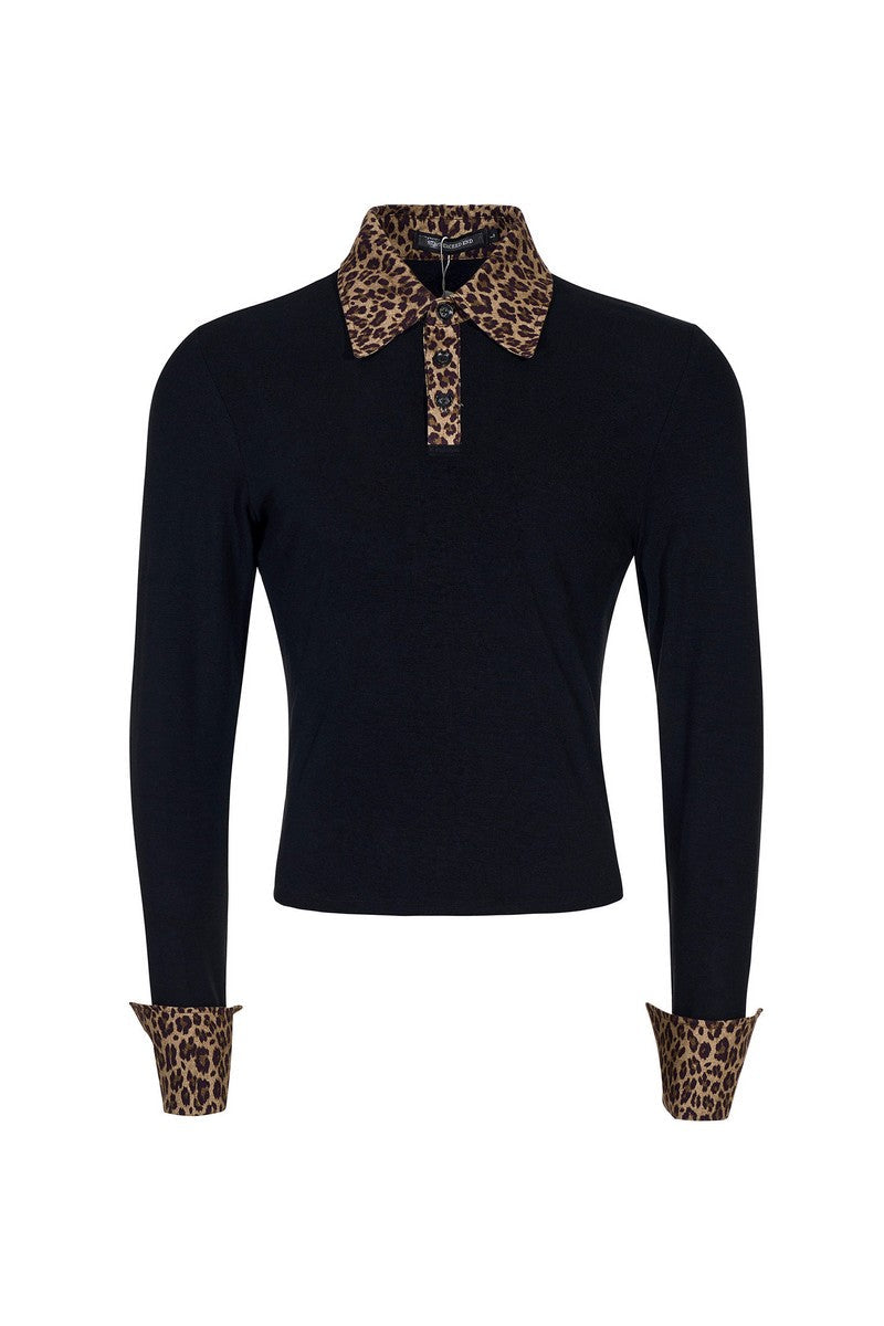 Leopard Print Polo Tee