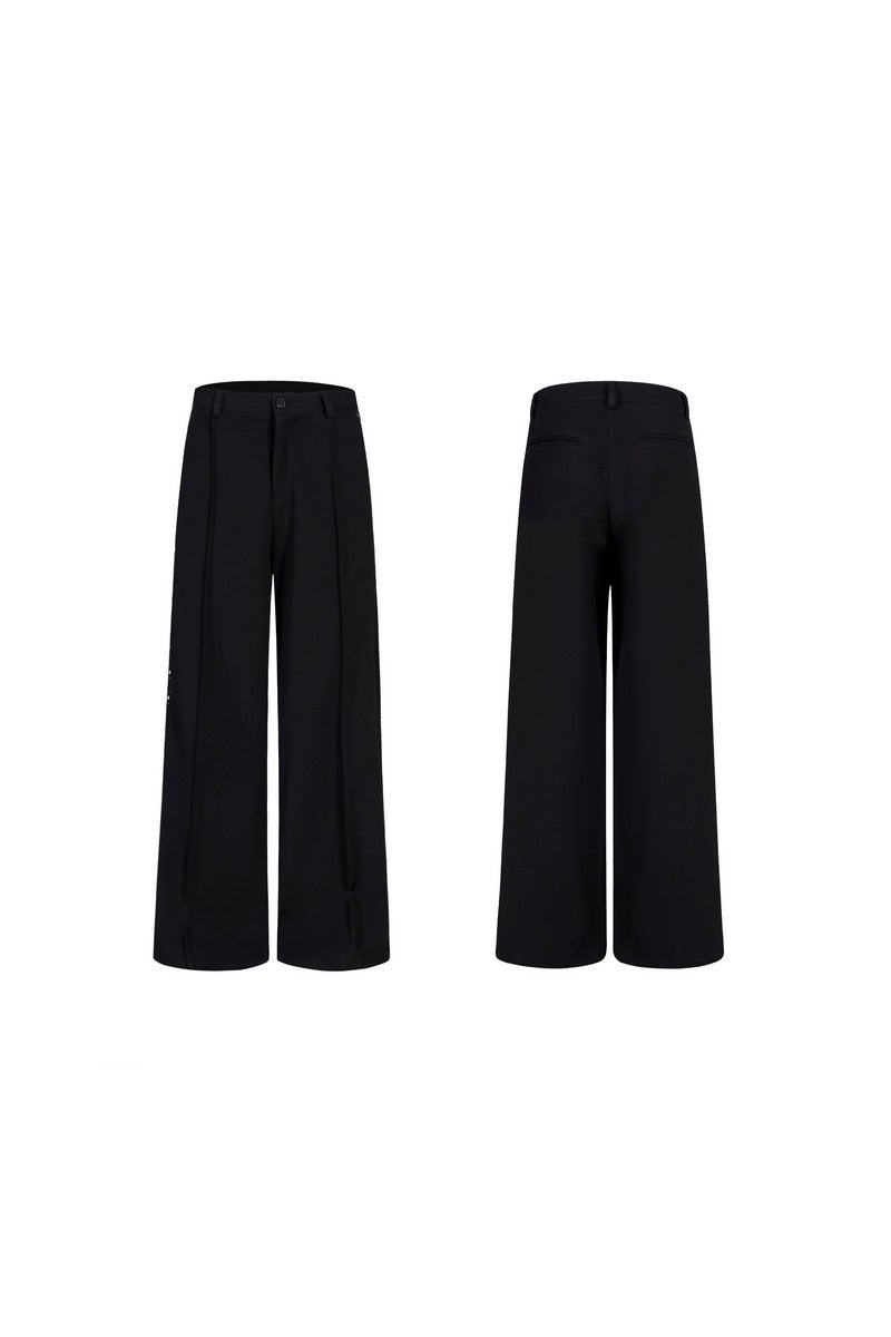 Pearl Detail PU Panel Trousers